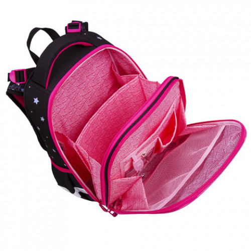 Ранец BRAUBERG LUMINOUS, 2 отделения, с брелоком, Cats first, СВЕТЯЩИЙСЯ РИСУНОК, 38х29х16 см, 271367