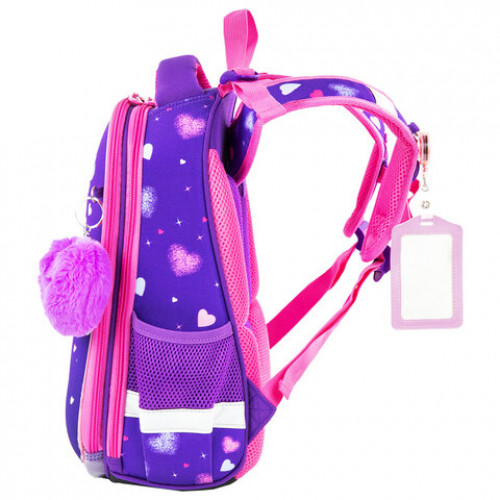 Ранец BRAUBERG PREMIUM, 2 отделения, с брелком, Shining girl, 38х29х16 см, 270592