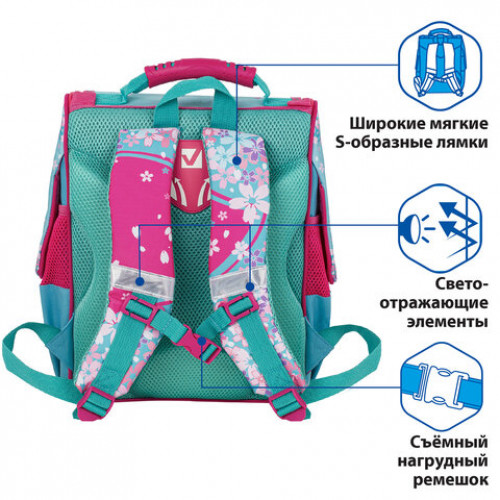 Ранец BRAUBERG STYLE c эргономичной спинкой, Ballerina, 35х28х18 см, 229924