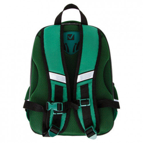 Ранец BRAUBERG QUADRO, 3 отделения, с брелком, Fire football, 37х28х18 см, 229956