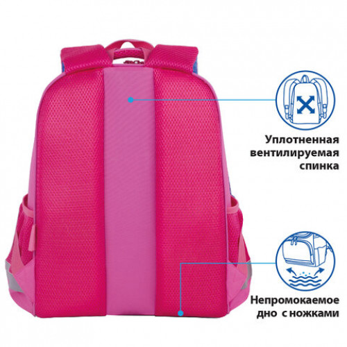 Ранец ПИФАГОР EVA BASIC, 1 отделение, Happy girl, 39х30х16 см, 229938