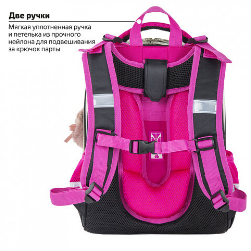 Ранец BRAUBERG SHINY, 2 отделения, Curious mouse, 36х28х14 см, 270696