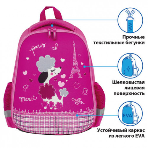 Ранец ПИФАГОР EVA BASIC, 1 отделение, Trip to Paris, 39х30х16 см, 229937