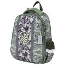 Ранец BRAUBERG PREMIUM, 2 отделения, с брелком, Army, 38х29х16 см, 228783
