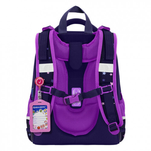 Ранец BRAUBERG PREMIUM, 2 отделения, с брелком, Shining butterflies, блестки, 38х29х16 см, 274393