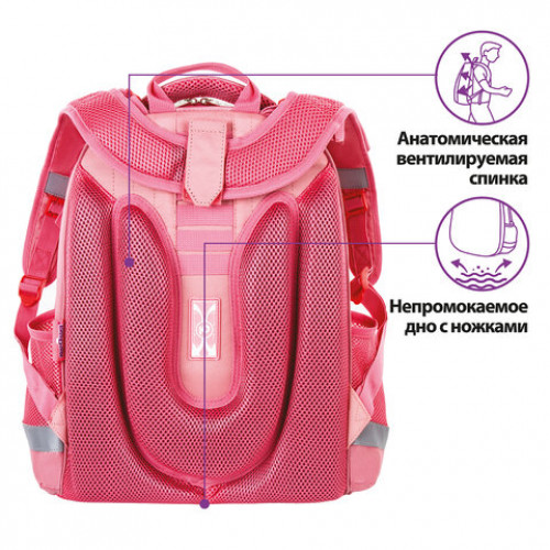 Ранец ЮНЛАНДИЯ EXTRA, с дополнительным объемом, Pink sneakers, 38x29x18 см, 229928