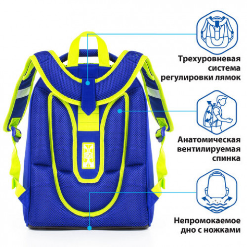 Ранец BRAUBERG PREMIUM, 2 отделения, с брелоком, для мальчиков, Супер-мячи, 38х29х18 см, 227822