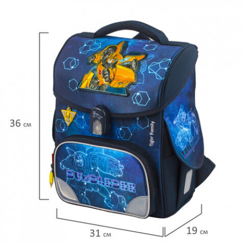 Ранец TIGER FAMILY для начальной школы, Jolly, Bumblebee, ЛИЦЕНЗИЯ, 36х31х19 см, 228973, TGJL-017A