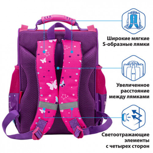 Ранец ПИФАГОР BASIC, с эргономичной спинкой, Black kitten, 35х28х18 см, 270681