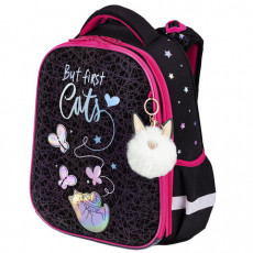 Ранец BRAUBERG LUMINOUS, 2 отделения, с брелоком, Cats first, СВЕТЯЩИЙСЯ РИСУНОК, 38х29х16 см, 271367 Ранец BRAUBERG LUMINOUS, 2 отделения, с брелоком, Cats first, СВЕТЯЩИЙСЯ РИСУНОК, 38х29х16 см, 271367