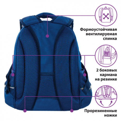 Ранец ЮНЛАНДИЯ LIGHT, 2 отделения, Football, 38х29х16 см, 229915