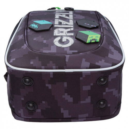 Ранец GRIZZLY анатомическая спинка, с бейджем, для мальчиков, CUBES, 36х29х18 см, RAf-593-5/1