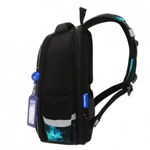 Ранец BRAUBERG FIT, 2 отделения, Neon gamepad, 3D-панель, 38х27х14 см, 274385