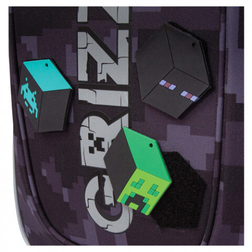 Ранец GRIZZLY анатомическая спинка, с бейджем, для мальчиков, CUBES, 36х29х18 см, RAf-593-5/1