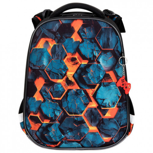 Ранец BRAUBERG ORIGINAL, 2 отделения, с брелком, Hot spill, 38х29х16 см, 274405