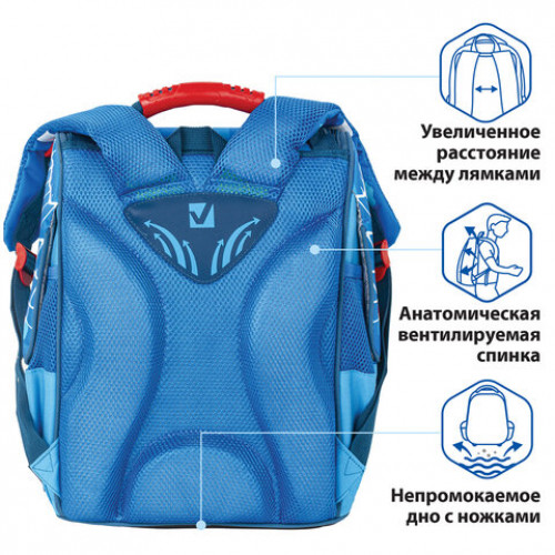 Ранец BRAUBERG STYLE c эргономичной спинкой, Goal, 35х28х18 см, 229927