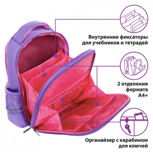 Ранец ЮНЛАНДИЯ LIGHT, 2 отделения, Spring-chirp, 38х29х16 см, 229912
