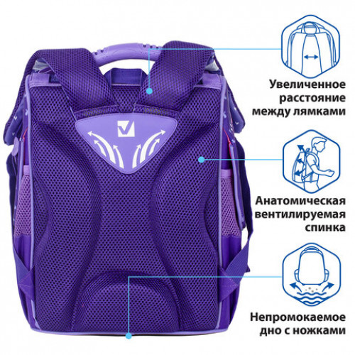 Ранец BRAUBERG STYLE c эргономичной спинкой, Bunny, 35х28х18 см, 229923