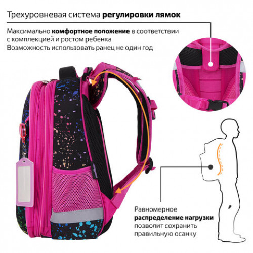 Ранец ЮНЛАНДИЯ EXTRA, с дополнительным объемом, Bright wildlife, 38х29х18 см, 270676