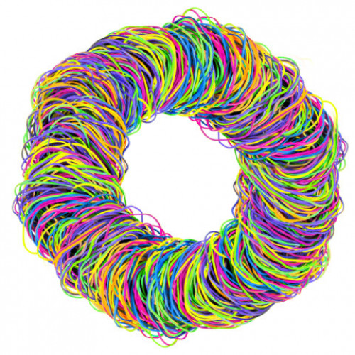 Резинки банковские TPR универсальные, диаметр 60 мм, 1000 г, ЯРКИЕ ЦВЕТА, BRAUBERG SPECIAL, 440194