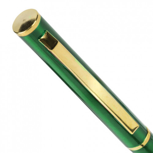 Ручка подарочная шариковая BRAUBERG Slim Green, корпус зеленый, узел 1 мм, линия письма 0,7 мм, синяя, 141404