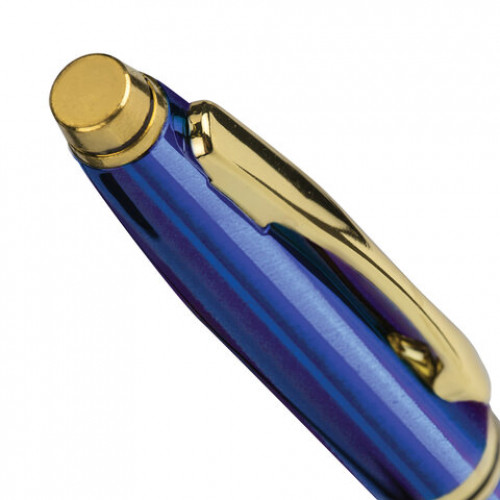 Ручка подарочная шариковая BRAUBERG De Luxe Blue, корпус синий, узел 1 мм, линия письма 0,7 мм, синяя, 141412