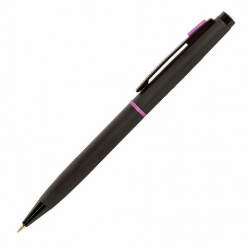 Ручка подарочная шариковая BRAUBERG Tono, СИНЯЯ, корпус черный, синие детали, линия письма 0,5 мм, 143489