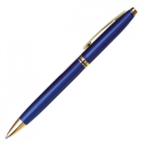 Ручка подарочная шариковая BRAUBERG De Luxe Blue, корпус синий, узел 1 мм, линия письма 0,7 мм, синяя, 141412