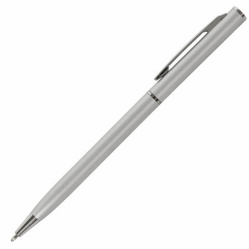 Ручка подарочная шариковая BRAUBERG Delicate Silver, корпус серебристый, узел 1 мм, линия письма 0,7 мм, синяя, 141401