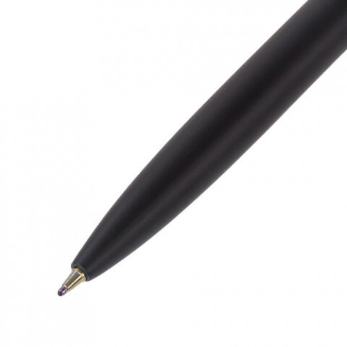Ручка подарочная шариковая BRAUBERG Larghetto, СИНЯЯ, корпус черный с хромированными деталями, линия письма 0,5 мм, 143476