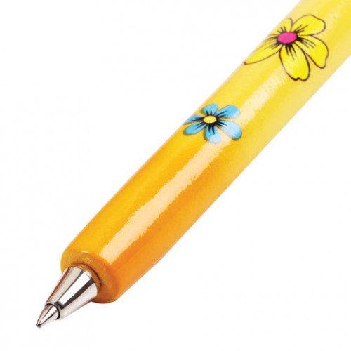 Ручка фигурная ЧЕРЕПА, СИНЯЯ, 4 дизайна ассорти, линия письма 0,5 мм, дисплей, BRAUBERG, 142752