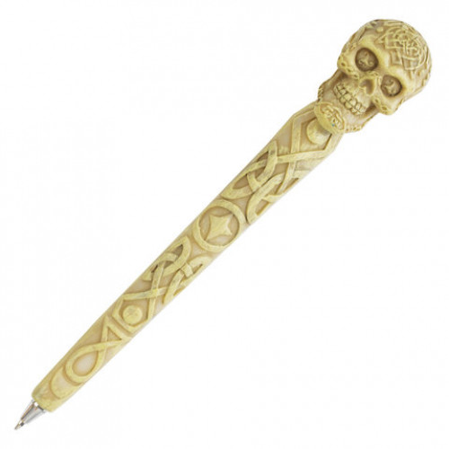 Ручка фигурная ЧЕРЕПА-2, СИНЯЯ, 4 дизайна ассорти, линия письма 0,5 мм, дисплей, BRAUBERG, 142774
