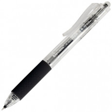Ручка гелевая автоматическая BRAUBERG X-WRITER 1700 УВЕЛИЧЕННАЯ ДЛИНА ПИСЬМА 1700 м, ЧЁРНАЯ, игольчатый узел 0,5 мм, линия 0,35 мм, 144472