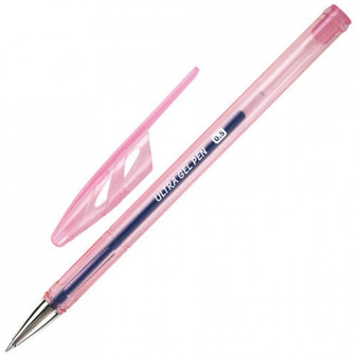 Ручки гелевые BRAUBERG ULTRA GEL PASTEL, НАБОР 4 ШТУКИ, СИНИЕ, стандартный наконечник 0,5 мм, линия письма 0,35 мм, 144282