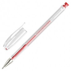 Ручка гелевая BRAUBERG EXTRA, КРАСНАЯ, корпус прозрачный, узел 0,5 мм, линия 0,35 мм, 143903