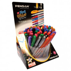 Ручка гелевая PENSAN Glitter Gel, АССОРТИ, чернила с блестками, узел 1 мм, линия письма 0,5 мм, дисплей, 2280/S60