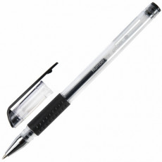 Ручка гелевая с грипом BRAUBERG Number One, ЧЕРНАЯ, узел 0,5 мм, линия письма 0,35 мм, 141194