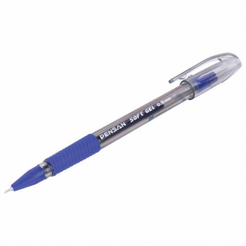 Ручка гелевая с грипом PENSAN Soft Gel Fine, АССОРТИ, игольчатый узел 0,5 мм, линия письма 0,4 мм, дисплей, 2420/S60