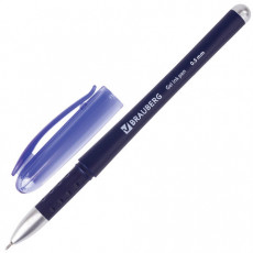 Ручка гелевая с грипом BRAUBERG Impulse, СИНЯЯ, игольчатый узел 0,5 мм, линия письма 0,35 мм, 141182