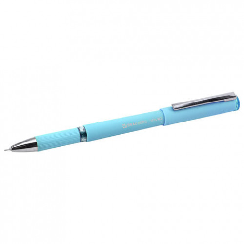 Ручки гелевые с грипом BRAUBERG VIVID PASTEL, СИНИЕ, НАБОР 3 ШТ., игольчатый узел 0,5 мм, линия письма 0,35 мм, 144540