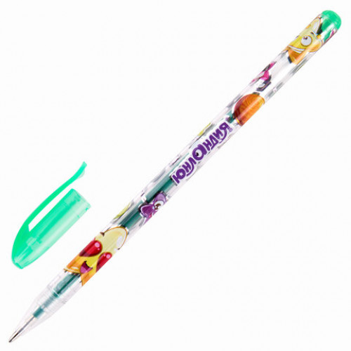 Ручки гелевые ЮНЛАНДИЯ, НАБОР 6 ЦВЕТОВ, БЛЕСТКИ, корпус с печатью, узел 0,7 мм, линия письма 0,5 мм, 142802