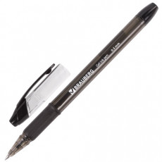 Ручка гелевая с грипом BRAUBERG Samurai, ЧЕРНАЯ, корпус тонированный, узел 0,5 мм, линия письма 0,35 мм, 141178
