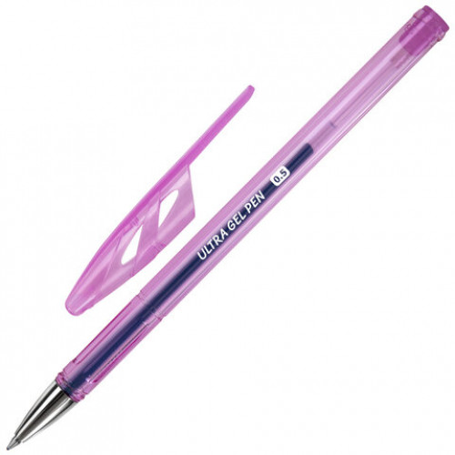 Ручка гелевая BRAUBERG ULTRA GEL PASTEL, СИНЯЯ, стандартный наконечник 0,5 мм, линия письма 0,35 мм, 144272