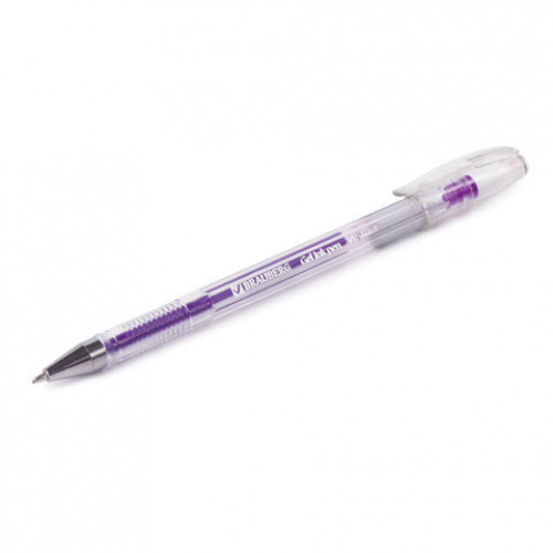 Ручка гелевая BRAUBERG Jet, ФИОЛЕТОВАЯ, корпус прозрачный, узел 0,5 мм, линия письма 0,35 мм, 142161