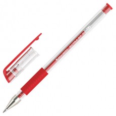 Ручка гелевая с грипом BRAUBERG EXTRA GT, КРАСНАЯ, стандартный узел 0,5 мм, линия 0,35 мм, 143920
