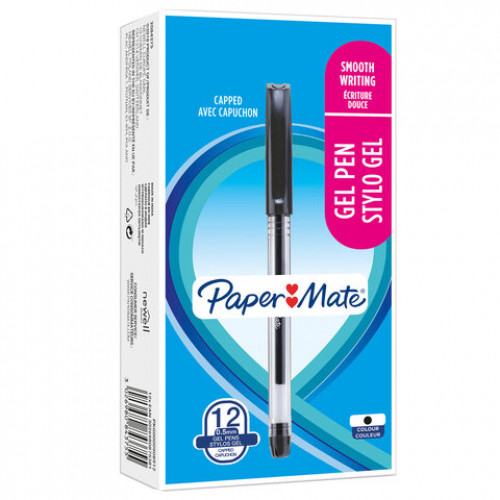 Ручка гелевая PAPER MATE Jiffy ЧЕРНАЯ, игольчатый узел 0,7 мм, линия письма 0,5 мм, 2084375