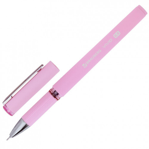 Ручки гелевые с грипом BRAUBERG VIVID PASTEL, СИНИЕ, НАБОР 3 ШТ., игольчатый узел 0,5 мм, линия письма 0,35 мм, 144540