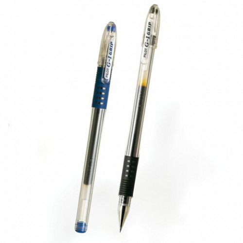 Ручка гелевая с грипом PILOT G-1 Grip, СИНЯЯ, корпус прозрачный, узел 0,5 мм, линия письма 0,3 мм, BLGP-G1-5