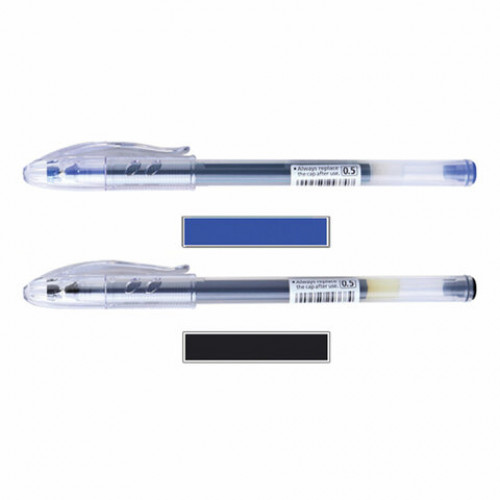 Ручка гелевая PILOT Super Gel, СИНЯЯ, корпус прозрачный, узел 0,5 мм, линия письма 0,3 мм, BL-SG-5
