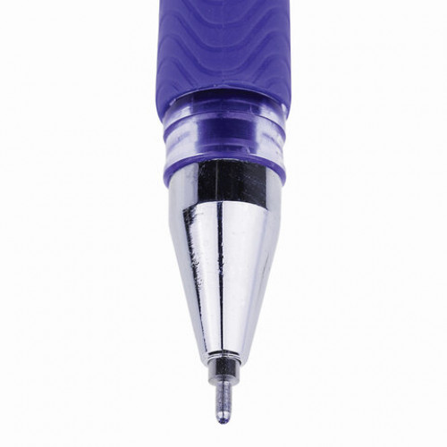 Ручка гелевая с грипом CROWN Hi-Jell Needle Grip, СИНЯЯ, узел 0,7 мм, линия письма 0,5 мм, HJR-500RNB